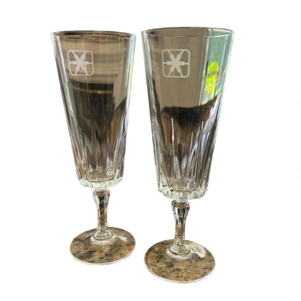 Gorgeous crystal champagne glasses